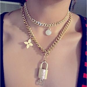 LOUIS VUITTON Lock on 18k Gold PLATED chain! With a S925 Clasp - LV Authentic